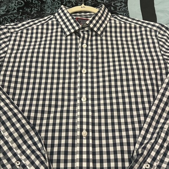UNTUCKit Men's Gingham Shirt - Navy and White, stylish, nice, size medium - Picture 7 of 8